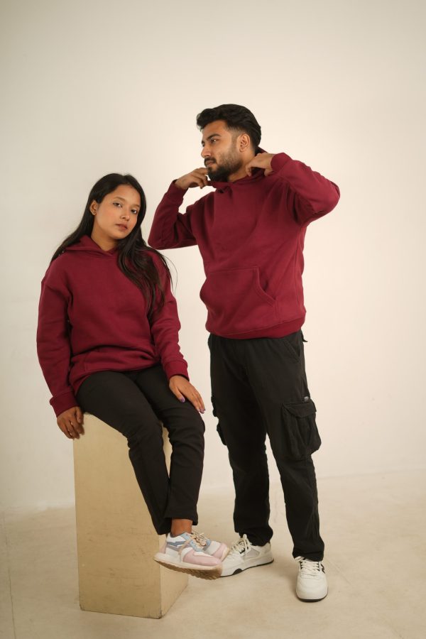 Solid Hoodie Oversize (Maroon)