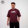 Mustang Maroon Drop Shoulder T-Shirt For Men's.